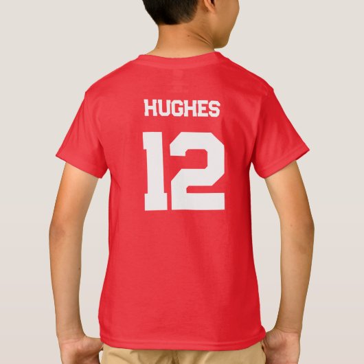 Kinder Voetbal Seizoen Team Naam en Nummer T-shirt (Achterkant)