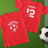 Kinder Voetbal Seizoen Team Naam en Nummer T-shirt