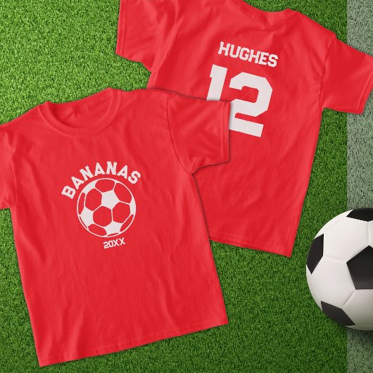 Kinder Voetbal Seizoen Team Naam en Nummer T-shirt