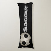 Kinder Voetbal Sport Zwart Witte Liefje Pillow Lichaamskussen (Voorkant Verticaal)