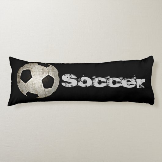 Kinder Voetbal Sport Zwart Witte Liefje Pillow Lichaamskussen (Voorkant)