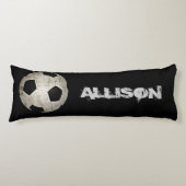 Kinder Voetbal Sportzwart White - persoonlijk gepe Lichaamskussen (Voorkant)