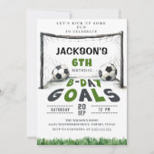 Kinder Voetbal Verjaardagsuitnodiging Kaart (Voorkant)