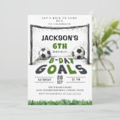 Kinder Voetbal Verjaardagsuitnodiging Kaart (Staand voorkant)