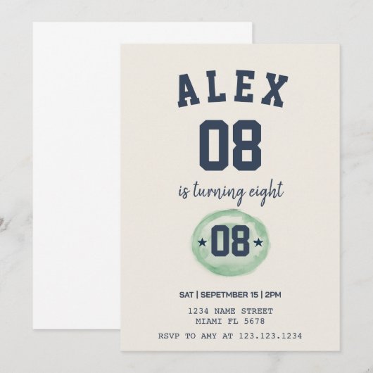 Kinder Voetbal Verjaardagsuitnodiging Kaart (Voorkant / Achterkant)