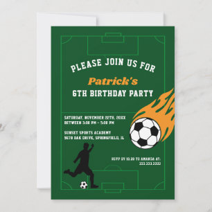 Kinder voetbalverjaardagsfeestje kaart