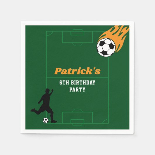 Kinder voetbalverjaardagsfeestje servet (Voorkant)