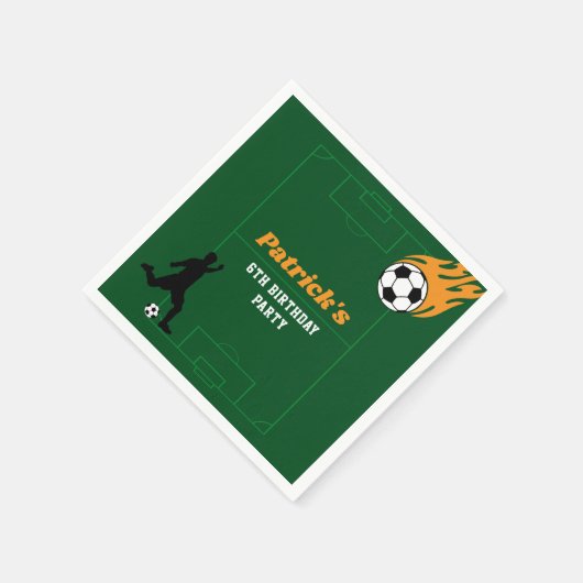 Kinder voetbalverjaardagsfeestje servet (Hoek)