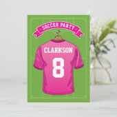 Kinder Vogelpartij | Girl Pink Jersey Kaart (Staand voorkant)