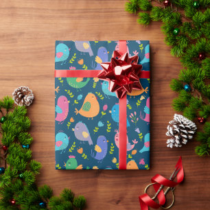 Kinder vogels die kleurrijke tweeten zingen cadeaupapier