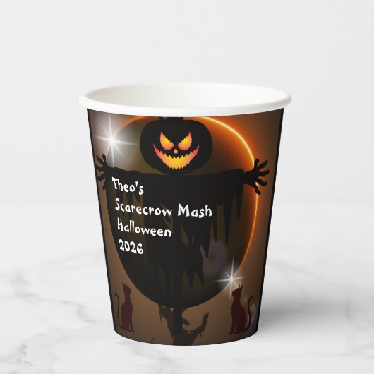 Kinder vogelverschrikker Mash Halloween Party Papi Papieren Bekers (Voorkant)