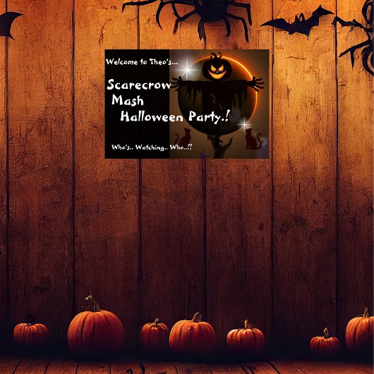 Kinder vogelverschrikker Mash Halloween Party Poster