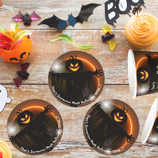 Kinder vogelverschrikker Mash Halloween Party Ronde Kartonnen Onderzetter