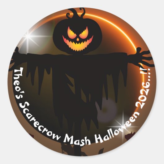 Kinder vogelverschrikker Mash Halloween Party Ronde Sticker (Voorkant)