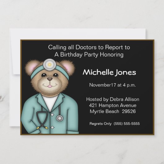 Kinder/volwassen doktersuitnodigingen kaart (Voorkant)