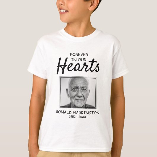 Kinder voor altijd in ons hart | Foto Memorial T-shirt (Voorkant)