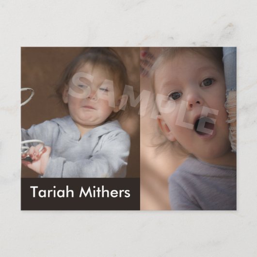 Kinder voordelige hoofdfoto's met twee zijden briefkaart (Voorkant)