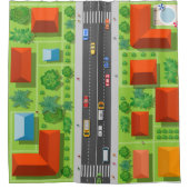 Kinder voorstadsauto's - Shower Curtain Douchegordijn (Voorkant)