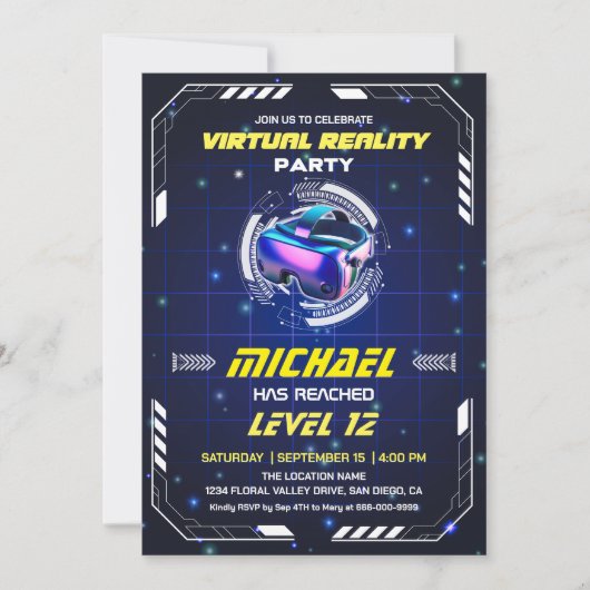Kinder VR Game Virtual Reality Verjaardagsfeestje Kaart (Voorkant)