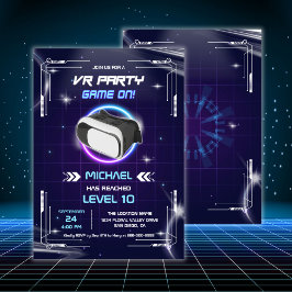 Kinder VR Gaming Virtual Reality Verjaardagsfeest Kaart