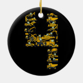 Kinder vrachtwagen 4 jaar oud keramisch ornament (Achterkant)