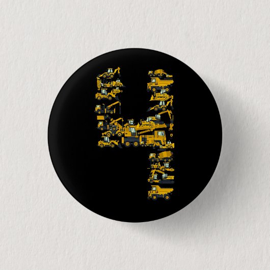 Kinder vrachtwagen 4 jaar oud ronde button 3,2 cm (Voorkant)
