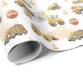 Kinder vrachtwagenpatroon cadeaupapier (Rol Hoek)