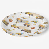 Kinder vrachtwagenpatroon papieren bordje (Gekanteld)