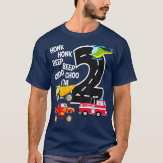Kinder vrachtwagens 2e verjaardag van peuter i 2 j t-shirt