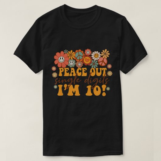 Kinder vrede uit enkele cijfers Ik ben 10e verjaar T-shirt (Design voorkant)