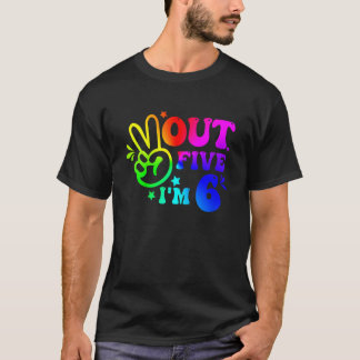 Kinder vrede uit vijf ik ben 6 jaar oud 6e verjaar t-shirt