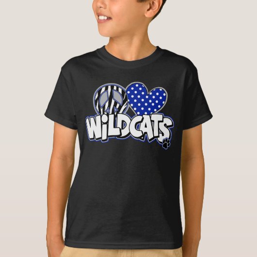 KINDER VREDESLAVE Wildcats SS Zwart T-shirt (Voorkant)