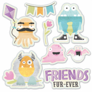 Kinder vrienden voor altijd Contour Sticker