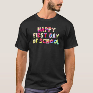 Kinder vrolijke eerste schooldag terug naar sch t-shirt