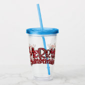 Kinder vrolijke kerstrendieren acryl drinkbeker (Links)