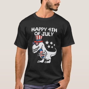 Kinder vrolijke vierde juli rex dino dinosaur Baby T-shirt