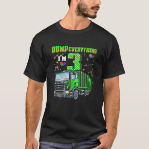 Kinder vuilniswagen 3d thuisdag jongens 3 jaar oud t-shirt