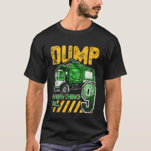 Kinder vuilniswagen 9e geboortejaar 9 jaar t-shirt