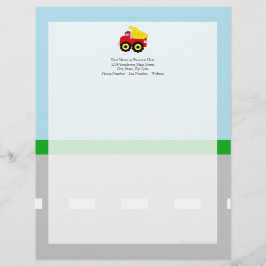 Kinder vuilniswagen briefhoofd (Voorkant)