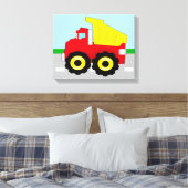 Kinder vuilniswagen canvas afdruk (Insitu (Slaapkamer))