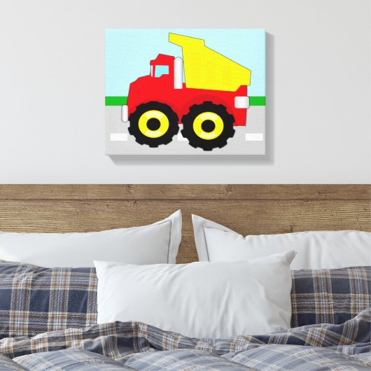 Kinder vuilniswagen canvas afdruk (Insitu (Slaapkamer))