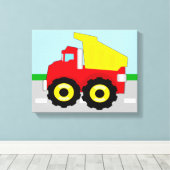 Kinder vuilniswagen canvas afdruk (Insitu (Houten vloer))