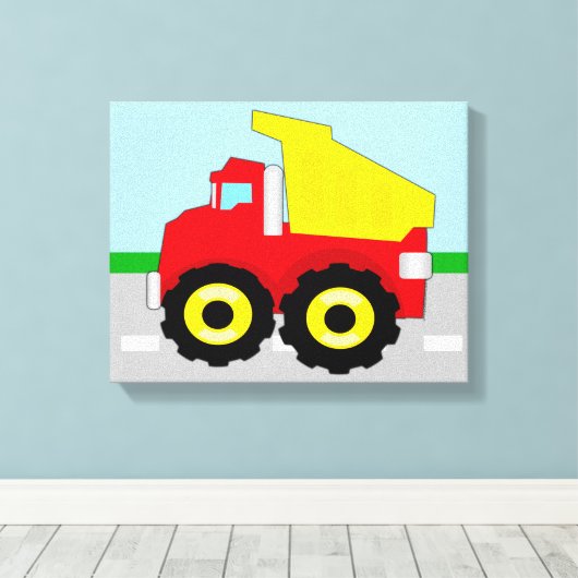 Kinder vuilniswagen canvas afdruk (Insitu (Houten vloer))