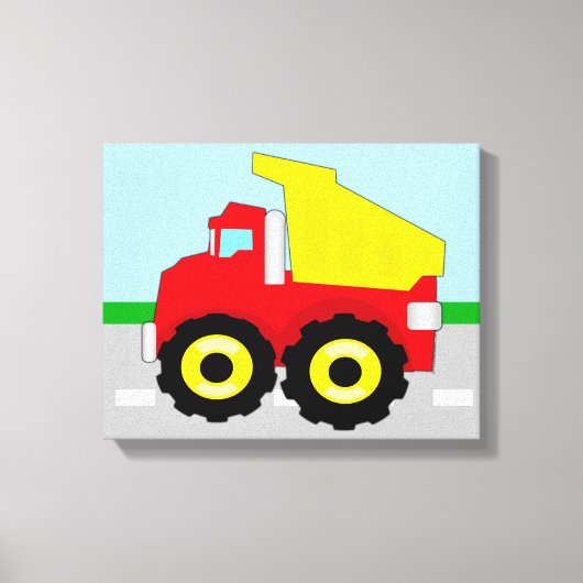 Kinder vuilniswagen canvas afdruk (Voorkant)