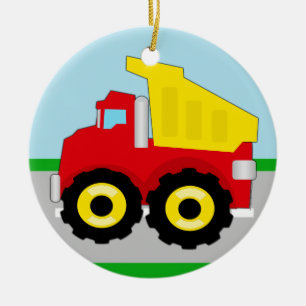 Kinder vuilniswagen keramisch ornament