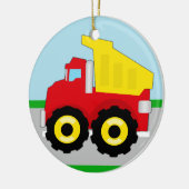 Kinder vuilniswagen keramisch ornament (Links)