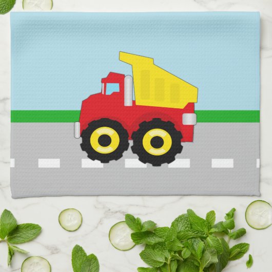 Kinder vuilniswagen theedoek (Gevouwen)