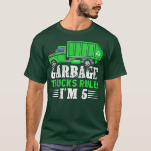 Kinder vuilniswagens regel Ik ben 5 jaar oud afval T-shirt