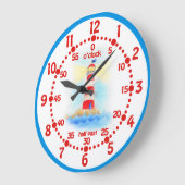 Kinder vuurtoren leren tijd blauwe witte muurklok grote klok (Hoek)
