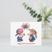 Kinder vuurwerk Happy Birthday America, ZSS Briefkaart (Staand voorkant)